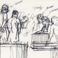 Courtroom sketch of The New York Times v. United States case.