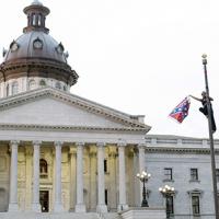 Bree Newsome takes down the Confederate flag in front of the South Carolina state house.