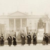 Suffragists Protest Outside White House, 1917