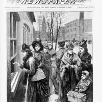 Engraving of Women Voting in Wyoming, Nov. 24, 1888