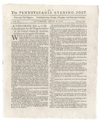 HM-Rubenstein-Paper-Page-1 First Newspaper Printing of Declaration of Independence Thumbnail
