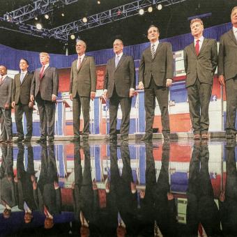 In the primaries for the 2016 presidential election, there were too many Republican presidential candidates to fit on one stage in Cleveland. Ten debated on prime-time television, while seven others faced off earlier.
