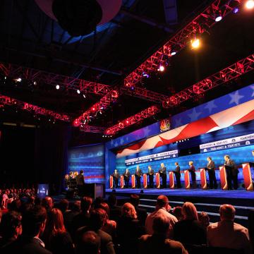 The CNBC Republican Presidential Debate: Your Money, Your Vote -- Pictured: (l-r) John Kasich, Mike Huckabee, Jeb Bush, Marco Rubio, Donald Trump, Ben Carson, Carly Fiorina, Ted Cruz, Chris Christie, and Rand Paul