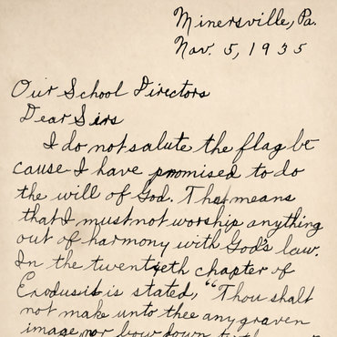 Letter from Gobitas to School Officials, 1935 teaser