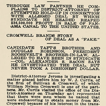 'The World' Questions Panama Canal Purchase, 1908 teaser