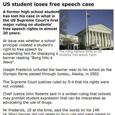 Student Loses 'Bong Hits' Free Speech Case, 2007 teaser