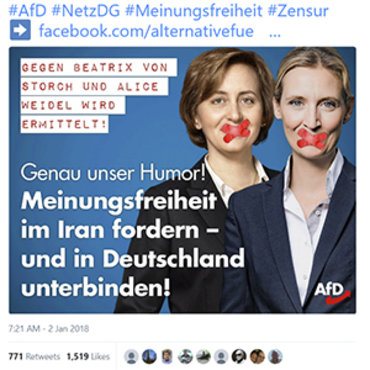 AfD Party Calls NetzDG Law Censorship, 2018 teaser