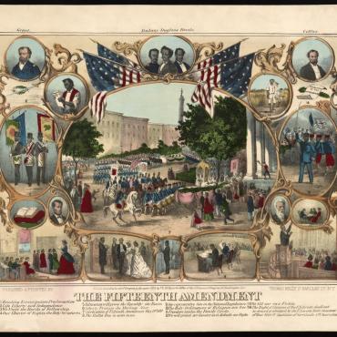 Lithograph Celebrating the 15th Amendment, 1870 (Civil Rights)