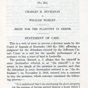 Buchanan v. Warley