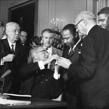 President Johnson Signs Civil Rights Act Into Law, 1964