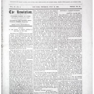 Newspaper Coverage of National Woman Suffrage Association, 1869