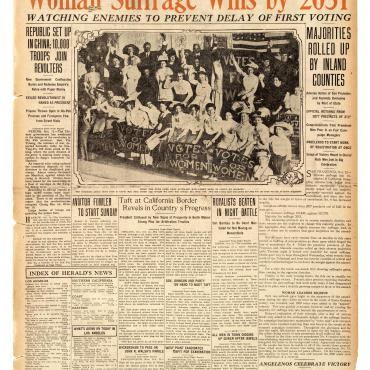 Newspaper Coverage of California Suffrage Victory, Oct. 13, 1911