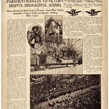 Newspaper Coverage of D.C. Suffrage Parade, March 1913