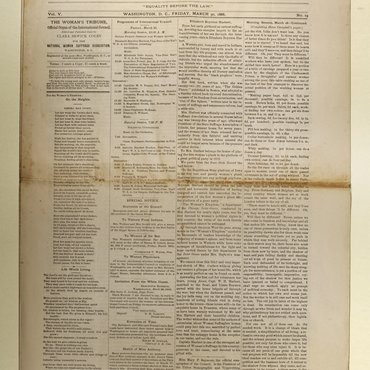 Newspaper for International Council of Women, March 30, 1888