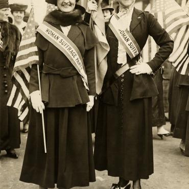 Participants in NYC Woman Suffrage Parade, April 19, 1917