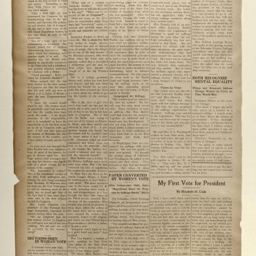 Newspaper Coverage of Rep. Jeannette Rankin, First Woman in Congress