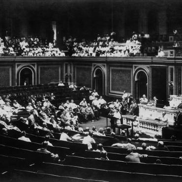 Rep. Jeannette Rankin on Floor of Congress, 1917