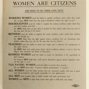 Pro-Suffrage Flier, 1910