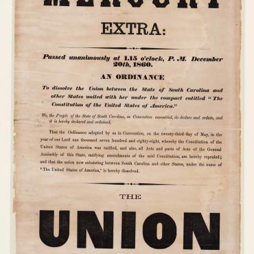 South Carolina Announces Secession,1860
