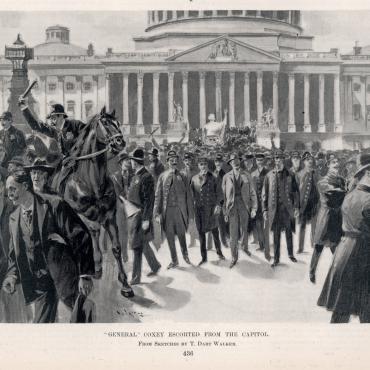 'Harper's Weekly' Illustration of Coxey's Men at the Capitol