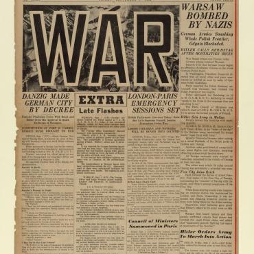 News Coverage of Outbreak of World War II, Sept. 1, 1939