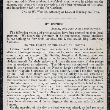 Newspaper Reports Surrender of Mormon Militia (2 of 3)