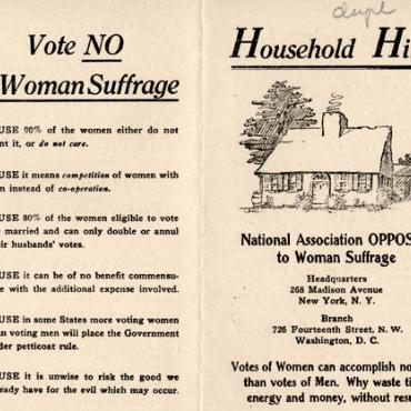 Anti-Suffrage Pamphlet Offers 'Household Hints' to Women
