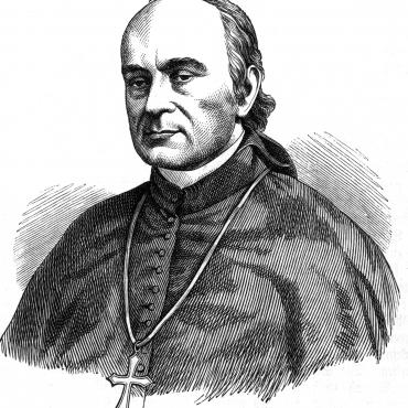 This woodcut of Bishop Purcell was originally published in the Old and New World, an illustrated Catholic monthly magazine, in 1870.