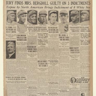 The North American reports on the Black Sox Scandal, in which gamblers paid several White Sox players to lose the 1919 World Series.